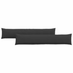 vidaXL Coussins de canapé 2 Pièces Noir 200 x 40 cm tissu