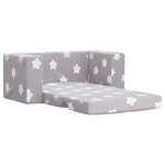 vidaXL Canapé-lit enfant 2 places gris clair étoiles peluche douce