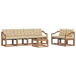 vidaXL Ensemble de canapés d'extérieur 7 Pièces Naturel et Beige