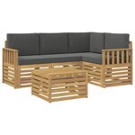 vidaXL Ensemble de canapés d'extérieur 5 pc Blanc et anthracite