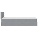vidaXL Cadre de lit ottoman et matelas gris clair 90x190 cm tissu