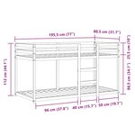 vidaXL Lit superposé sans matelas bleu 75x190 cm bois de pin massif
