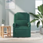 vidaXL Fauteuil de massage inclinable vert foncé velours