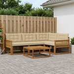 vidaXL Ensemble de canapés d'extérieur 5 Pièces Naturel et Beige