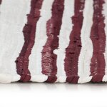 Vidaxl tapis chindi tissé à la main coton 200x290 cm bordeaux et blanc