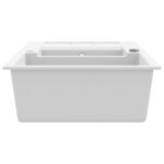 vidaXL Évier de cuisine Granit Double lavabo Blanc