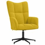 vidaXL Chaise de relaxation avec tabouret Jaune moutarde Velours