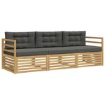 vidaXL Ensemble de canapés d'extérieur 3 pc Blanc et anthracite
