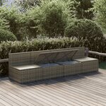 vidaXL Salon de jardin 4 Pièces avec coussins Gris Résine tressée