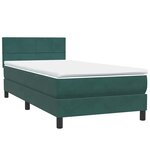 vidaXL Sommier à lattes de lit et matelas vert foncé 100x210cm velours