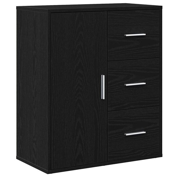 vidaXL Buffet avec tiroir Chêne noir 60 x 31 x 70 cm Bois d'ingénierie