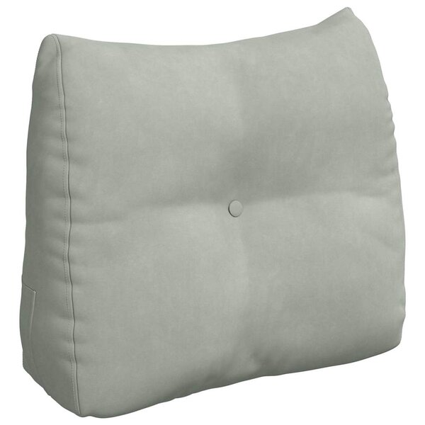 vidaXL Coussin de Dos Gris clair 60 x 24 x 50 cm Velours