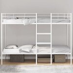 VidaXL Lit superposé sans matelas blanc 107x203 cm acier
