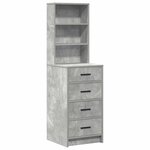 vidaXL Table de Toilette 2 Pièces Gris 50 x 41 x 135 cm Bois d'ingénierie