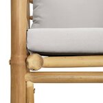 vidaXL Salon de jardin 7 Pièces avec coussins gris clair bambou