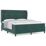Lit à ressort vidaXL avec matelas Vert foncé 180x200 cm Velours