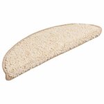 vidaXL Tapis d'escalier 30 pièces 56 x 17 x 3 cm Crème Demi-rond