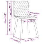 vidaXL Chaises à manger lot de 2 gris nuage tissu