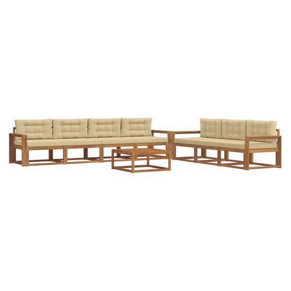 vidaXL Ensemble de canapés d'extérieur 8 Pièces Naturel et Beige