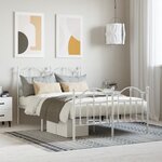 vidaXL Cadre de lit métal sans matelas et pied de lit blanc 120x190 cm