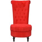 vidaXL Chaise de canapé avec dossier haut rouge tissu