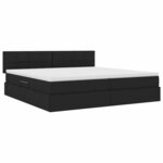 vidaXL Lit avec rangement et matelas avec matelas Noir 200 x 200 cm