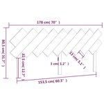 vidaXL Tête de lit Noir 178x3x80 5 cm Bois massif de pin