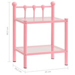 Vidaxl tables de chevet 2 pièces rose et transparent métal et verre