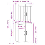 vidaXL Buffet haut Gris béton 69 5x34x180 cm Bois d'ingénierie