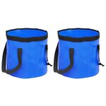 vidaXL Seaux pliables 2 Pièces bleu 20 L PVC