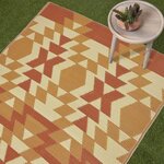 Tapis extérieur terrasse réversible - Tapis de jardin imperméable et résistant UV - Anya - Orange - 150x240 cm - HOMESCAPES