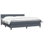 vidaXL Sommier à lattes de lit et matelas gris foncé 200x210cm velours