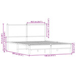 vidaXL Cadre de lit en métal avec tête de lit chêne marron 140x200 cm