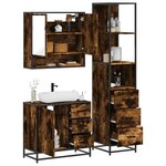 vidaXL Ensemble de meubles de salle de bain 3 Pièces Chêne fumé