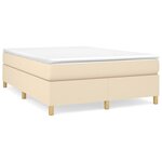 vidaXL Sommier à lattes de lit avec matelas Crème 140x200 cm Tissu