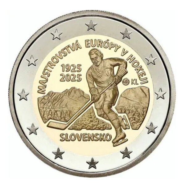 2 euros commémorative Slovaquie 2025 - Hockey sur glace.