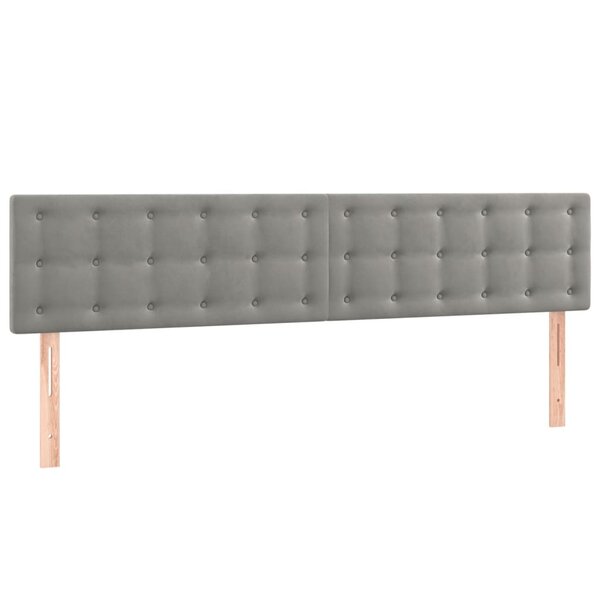 vidaXL Têtes de lit 2 Pièces Gris clair 80x5x78/88 cm Velours