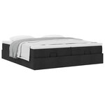 VidaXL Cadre de lit ottoman avec matelas noir 200x200cm tissu