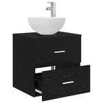 vidaXL Meuble lavabo mural Chêne noir 49 5 x 35 x 63 cm