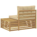 vidaXL Canapé d'extérieur en bout avec coussin Blanc 115 x 83 x 73 cm