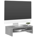 vidaXL Support de moniteur Sonoma gris 42x24x13 cm Bois d'ingénierie