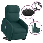 vidaXL Fauteuil inclinable de massage Vert foncé Tissu