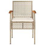 vidaXL Chaises de jardin coussins lot de 4 beige résine tressée acacia