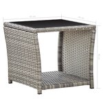 vidaXL Table basse Gris 45x45x40 cm Résine tressée et verre