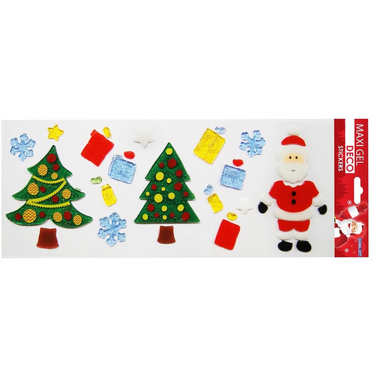 Stickers gel Noël pour fenêtres - Père Noël et Sapins - La Poste