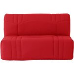 Banquette BZ - Tissu 100  Coton rouge - Couchage 140 x 190 cm - Classique - Moelleux