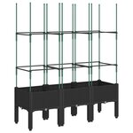 vidaXL Jardinière avec treillis noir 120x40x142 5 cm PP