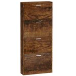 vidaXL Armoire à chaussures Chêne fumé 59x17x150 cm Bois d'ingénierie