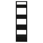 Vidaxl bibliothèque/séparateur de pièce noir 41x35x125 cm pin massif