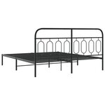 vidaXL Cadre de lit métal avec tête de lit noir 160x200 cm